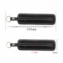 1PC PU Leather keychain can slide 8mm diy charm Fit For Bag Pendant Key Chains Holder Car Keyrings Keychains jewelry making
