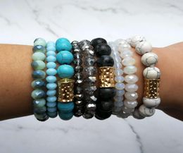 Natural Stone Mala Beads Amazon Stone Stacked Stretch Essential Oil Diffuser Natural Stone Bracelet Layered Geometric Druzy Elasti7283619