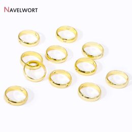 14K/18K Gold Plated Brass Round Frame Beads Connector For Jewellery Making Supplies,Double Hole Circle Frame Ring DIY Findings