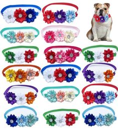 Dog Apparel 50100ps Fashion Supplies Flower Collar Bow Tie Exquisite Pet Bowties Accessories For Small Bowtie5308017