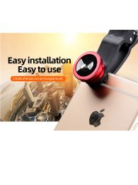 0.67X Wide Angle Zoom Fisheye Phone Lens Fish Eye Macro Lenses Camera Kits With Clip Lens On The Phone For Smartphone