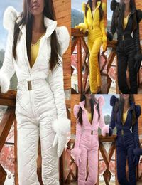 Women Winter Thick Warm Snowsuit Sports Pants Ski Suit Waterproof Windproof Jumpsuit Skiing Snow Costumes Outdoor Wear V1911117161588