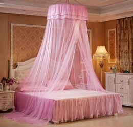 Princess Hanging Round Lace Canopy Bed Netting Comfy Student Dome Mosquito Net Crib Valance2486280