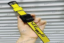 Fashion Designer Watch Straps 38 40 41 42 44 45 mm for Smart Watches Series 1 2 3 4 5 6 Canvas Embroidery Bands Deluxe Wristband W3529218