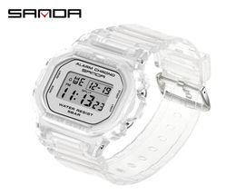SANDA Fashion Sport Women Transparent strap LED Digital Clock Ladies Electronic Watch Reloj Mujer Relogio Feminino 2009 2012176341471