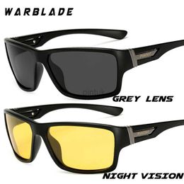 Sunglasses WarBLade Night Vision Sunglasses for Men UV400 Protection Night Driving Glasses Male HD Polarised Yellow Lens Sun Glasses W1821 240412