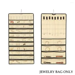 Storage Boxes Hanging Jewellery Organiser Roll Ouble-Sided Travel For Earrings Necklaces Rings