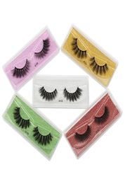 Faux 3D Mink Natural False Eyelashes Handmade Curly Lashes Eyelash Extension Makeup Dramatic lash 5 Colours Whole1131455