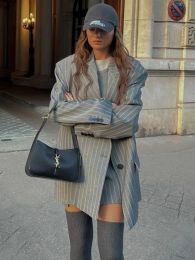 TARUXY High Waist Slim Skirt Sets For Women Luxury Loose Long Sleeve Coats Woman Temperament Blazer 2 Piece Sets Womens Outfits