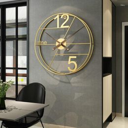Wall Clocks Living Room Clock Numbers Modern Design Giant Gold Big Luxury Creative Kitchen Decoration