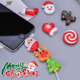 Christmas Cute USB Cable Protector For Apple iPhone Charging Cable Data Line Cord Protector Protective Case Cable Winder Cover
