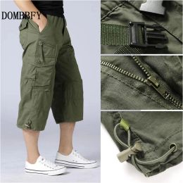 Pants Men's Summer Tactical Cargo Short Pants 3/4 Length Straight Loose Joggers Baggy Shorts Boardshort Male Hip Hop Short Size 5XL