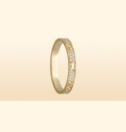 Small Model Slim Love Wedding Band Ring for Women Men 316L Titanium Steel Full CZ Paved Designer Jewelry Aneis Anel Bague Femme Cl2888347