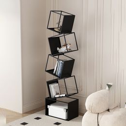 Industrial Cute Black Shelf Small Garden Bedside Units Floating Bookshelves Invisible Cube Estante Living Room Sets Furniture