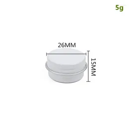 Bottles 200pcs 0.17oz White Sample Aluminium Tin Jar 5 Ml Refillable Containers Round Container Cans For Cosmetic Lip Cream