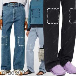 Designer Womens Jeans Denim Pants High Waist Street Straight Pantalones Patch Embroidered Decoration Casual Blue Jackets O2Q3 O2Q3