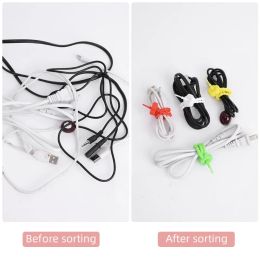 Cute Cable Winder Multi-Purpose Silicone Cord Organizer Ties Home Office Kitchen Power Line Management Reusable Data Cable Strap