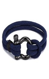 Trendy Outdoor Colour Rope Lucky Survival Bracelet Women Men Black Charm Stainless steel Buckle friendship Bracelets Femme homme8398684