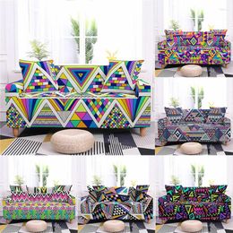 Chair Covers Elastic Sofa Cover For Living Room 3 Seater Geometric Print Sectional Corner L-shape Couch Slipcover Protector