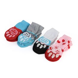 4pcs/set Warm Pet Sock for Dog Anti-Slip Soft Pet Puppy Knit Sock Sweet Dog Cat Hosiery Autumn/Winter Puppy Hosiery Pet Supply