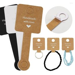 Jewellery Pouches 50pcs 4x10cm Self Adhesive Bracelet Display Card Holder Cardboard For Small Business Holiday Gifts Packaging Material