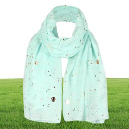 Scarves Daily Casual Sport Women Fashion Star Moon Foil PrinteScarf Wrap Silk Shawl Travel Lightweight Comfortable2641336