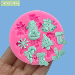 Baking Moulds Food Grade Candy Chocolate Making Christmas Tree Bell Snowflake Silicone Mould Cake Decorating DIY Cookies Gumpaste