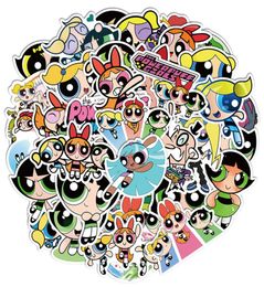 74 cartoon movie powerpuff policewoman Skin Protectors diy graffiti stickers laptop trolley case ins waterproof sticker9593716