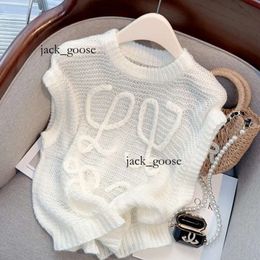 Essentialsweatshirts LOE Anagram 1846 Fashion Classic Trendy Designer 2023 Women Summer New Mohair Sleeveless Sweater 917