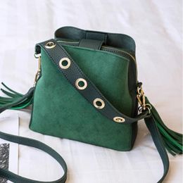 Shoulder Bags Casual Bag Female 2024 Fashion Bucket Wide Strap One Simple Frosted Trend Messenger
