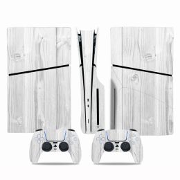 Stickers GAMEGENIXX PS5 Slim Disc Skin Sticker Wood Grain Protective Vinyl Decal Full Set for PS5 Slim Disc Console and 2 Controllers