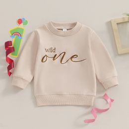 Infant Baby Boy Warm Sweatshirt Long Sleeve Round Neck Letter Embroidery Pullover Crewneck Shirt Tops for Winter Fall Clothes