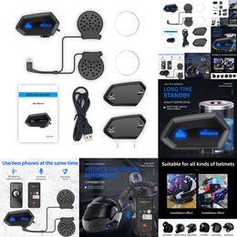 New 2024 Car Electronics Bluetooth Motorcycle Helmet Headset Wireless Handsfree Moto Headset Music Earphone Hands Free Call Waterproof Cycling Headphone