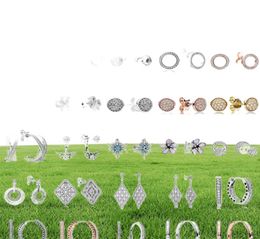 NEW 100% 925 Sterling Silver Earrings Flower type Hollow Ear Studs charm Beads Fit Bracelet DIY Dangler Wholesale factory7655906
