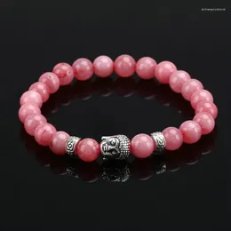 Charm Bracelets Fashion Elastic Natural Stone Bracelets& Bangles Silver Colour Beads Buddha Bracelet For Women Pulseras Men Jewellery