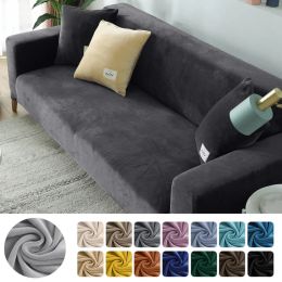 Velvet Sofa Cover Thick Elastic 1/2/3/4 Seater Sofa Cover for Living Room Velvet Plush L Shaped Corner Sofa Couch Cover