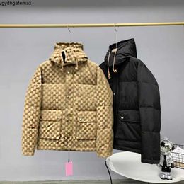 Mens jacket hooded Autumn Winter down parkas letter With zipper Windbreaker Outdoors Sports Khaki black joint Designer Coats Outwear male Women puffer jackets 76C6