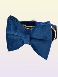 Blue Collar Personalised Velvet Cotton Quality Fabric For Small Medium Large Dog Custom Metal Parts Pet Accessory Flannelette 026935081