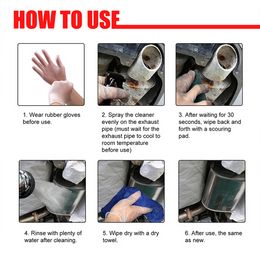 30/120ml Car Exhaust Pipe Cleaner Kit Multi-Purpose Metal Pipe Derusting Spray Rust Remover Car Motorcycle Maintenance