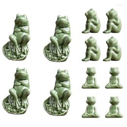 Decorative Figurines 4Pcs Frog Ornaments Ceramic Small Tea Table Desktop Favor Player Decorations Furnishings