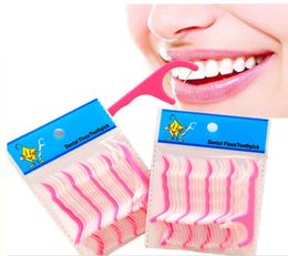 200pcslot Disposable Dental Flosser Interdental Brush Teeth Stick Toothpicks Floss Pick Oral Care Whole C181126014430409