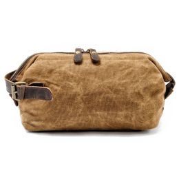 Canvas And Leather Men Toiletry Bag Waterresistant Dopp Kit For Travel Large Capacity Toiletries Functional 240329