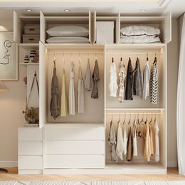 Luxury Modular Wardrobes Display Modern Large Capacity Closets Armables Cupboard Storage Cloth Cabinets Armoire Home Furniture