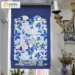 Included Curtains Motorised New Arrival European Ocean Blue Colour Roman Shade Blinds The Finished Curtain free Shipping