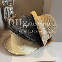 Women Straw Hat Luxury Bow Bucket Hat Designer Party Vacation Top Hat Summer Beach Sun Protection Hat