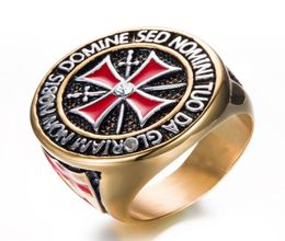 316L Stainless Steel Knight Templar Men039s Ring Christian Ring Fashion Jewellery Chrismas Gift Size 7145741447