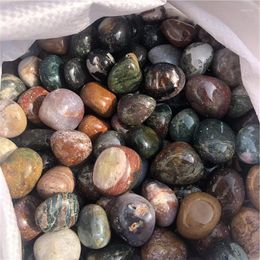 Decorative Figurines 1PCS Ocean Jasper Stone Worry For Anxiety Thumb Palm Pocket Gemstone Natural Chakra Polished Healing Crystals