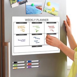 Flexible Magnetic Planner Magnetic Message Board Weekly Planner Organise Home Kitchen with An Erasable Writing Surface Fridge