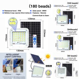 New Flood Light 640Led Super Bright Outdoor Waterproof Reflector Solar Spotlights With Remote Control For Garden