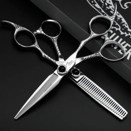 5.5"6"7" Professional Hairdressing Scissors Set Cutting+Thinning Barber Shears High Quality Personality Hair Scissors